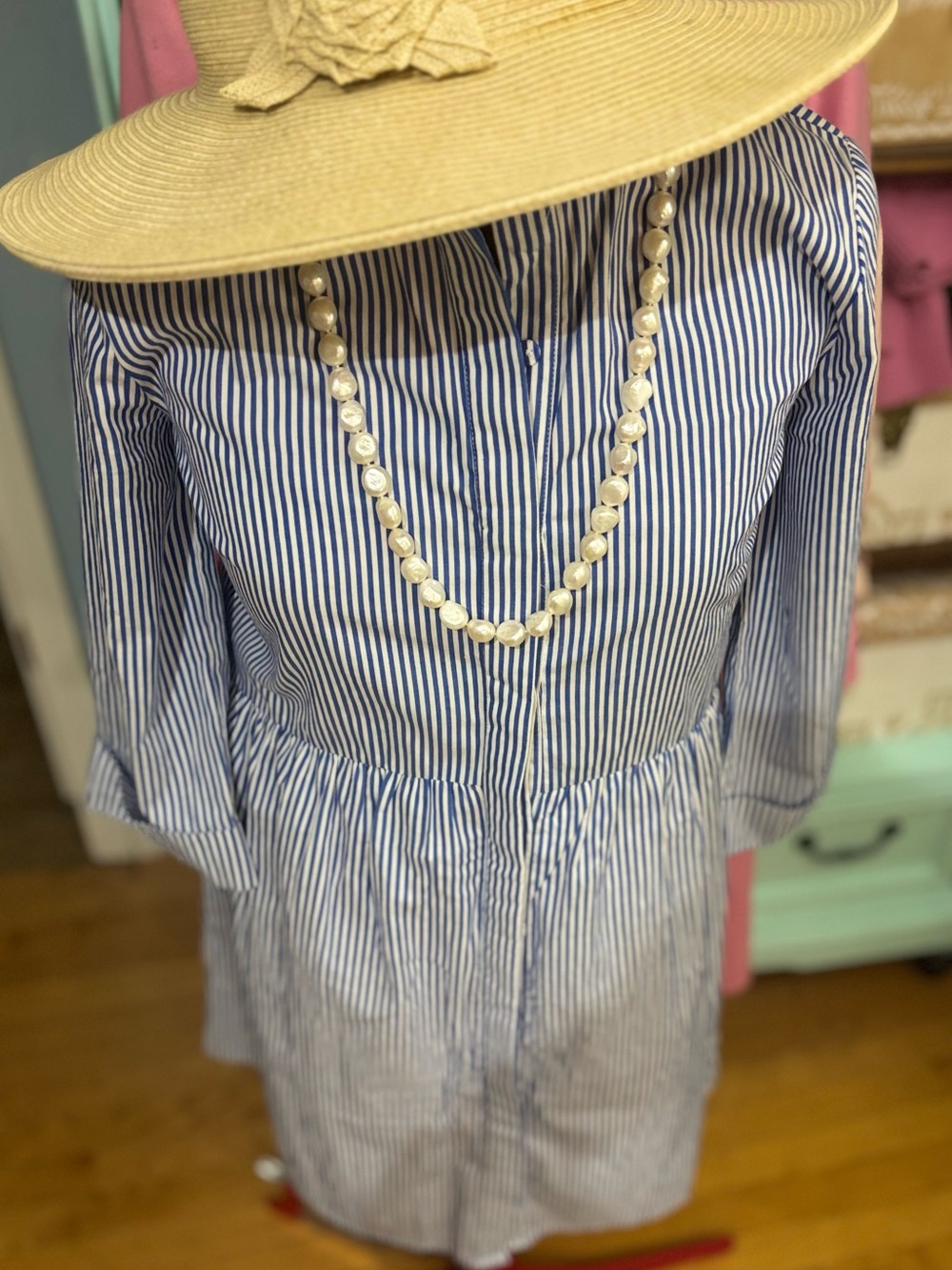 Tuckernuck Blue Stripe Royal Shirt Dress, M - Picture 8 of 9